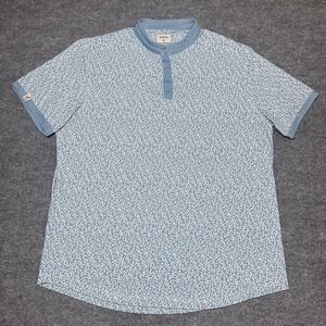 Mantra Collar Golf Polo Shirt Mens 2XL Blue Geometric Stretch Performance Logo